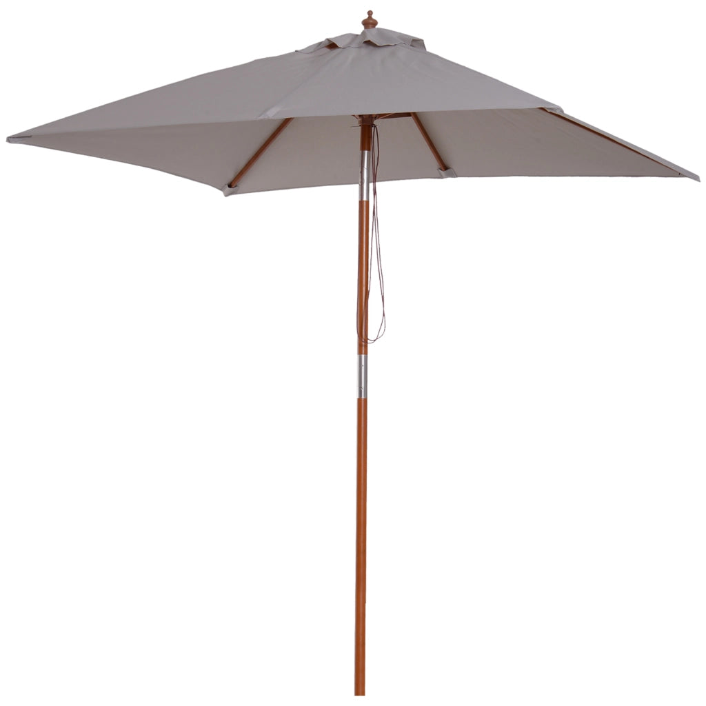 Ombrellone Inclinabile da Giardino ¨C zephmum ¨C Grigio Legno Abete 2x1.5 m