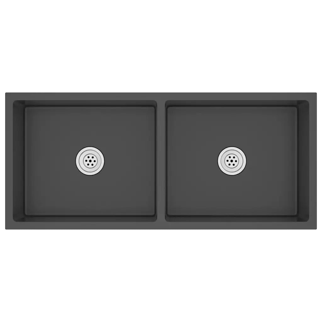 Lavello da Cucina Artigianale Nero in Acciaio Inox cod mxl 51738