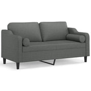 Divano | Divano da soggiorno | Sofa a 2 Posti con Cuscini Grigio Scuro 140 cm in Tessuto