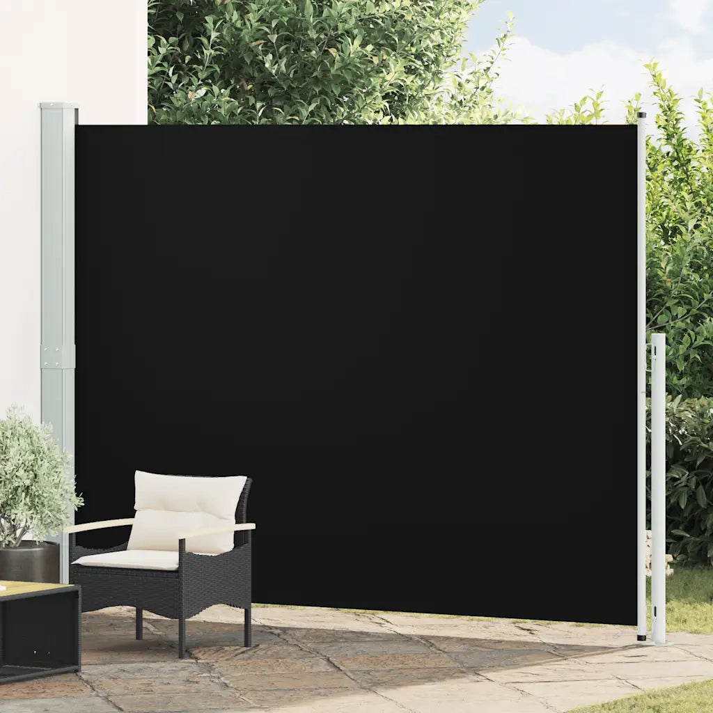 Tenda Laterale Retrattile per Patio-Tenda parasole per balcone 220x300 cm Nera