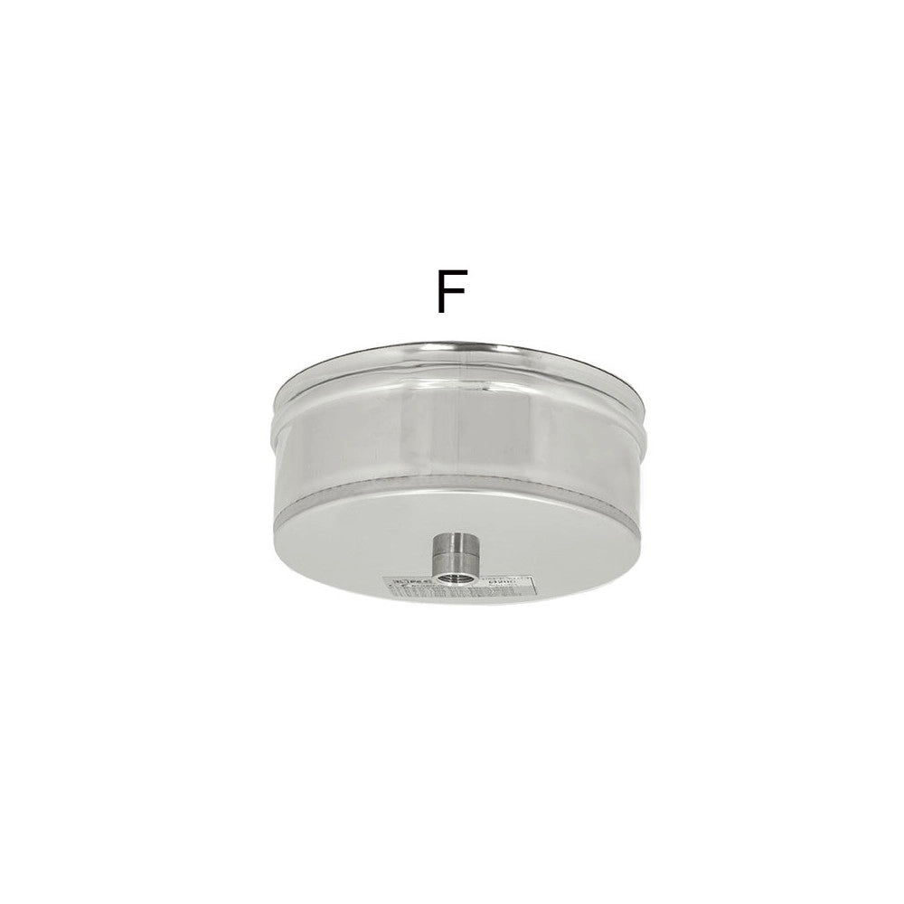 Tappo inox 200mm aisi 304 con spurgo scarico condensa innesto femmina