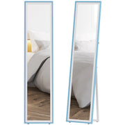Specchio a Pieno Corpo con Cornice ¨C zephmum ¨C Bianco e Azzurro 37x4x157 cm
