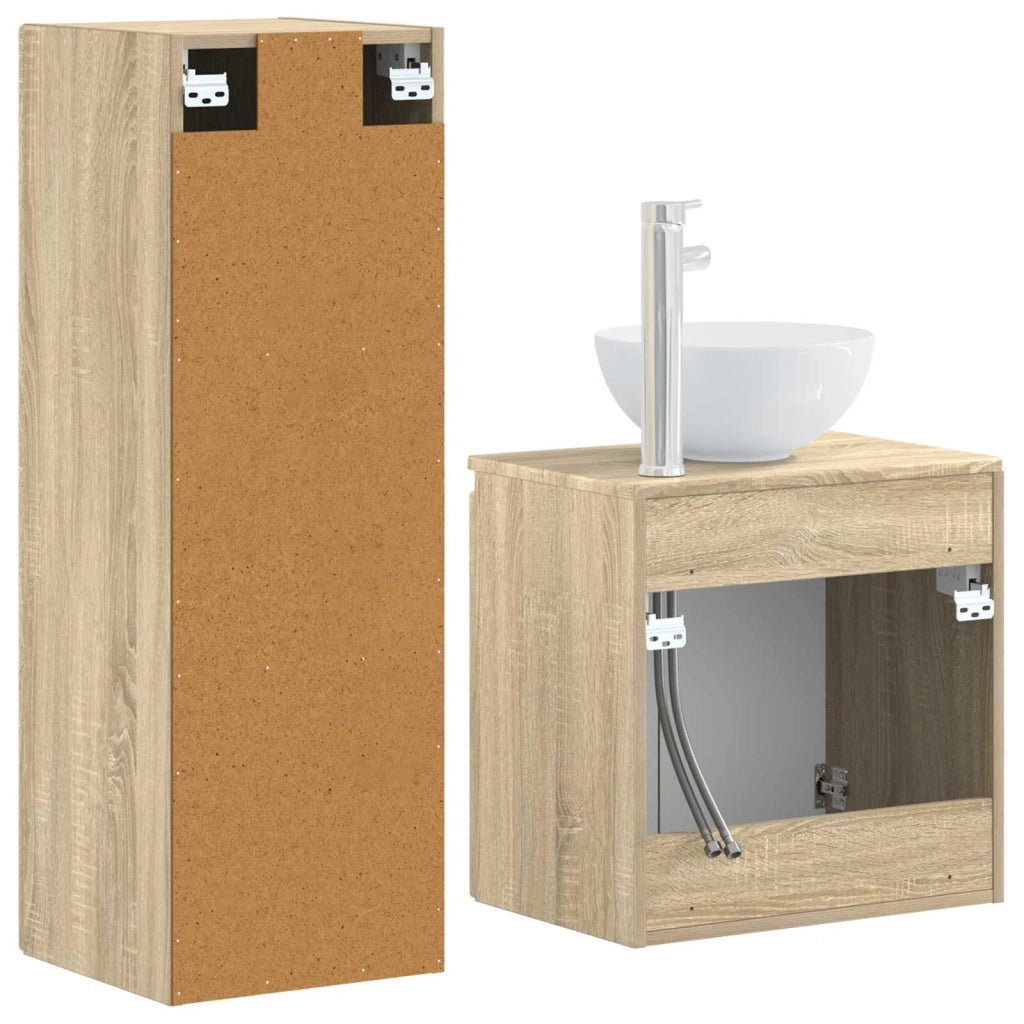 Set di mobili per il bagno 2 pz Rovere Sonoma 3406115