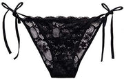 Sottovesti per donna con bordi morbidi - Slip con cintura bassa - Sottoveste sexy con cinturino laterale - Nero - Sottoveste adattabile - Comfortevole...