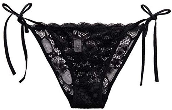 Sottovesti per donna con bordi morbidi - Slip con cintura bassa - Sottoveste sexy con cinturino laterale - Nero - Sottoveste adattabile - Comfortevole...