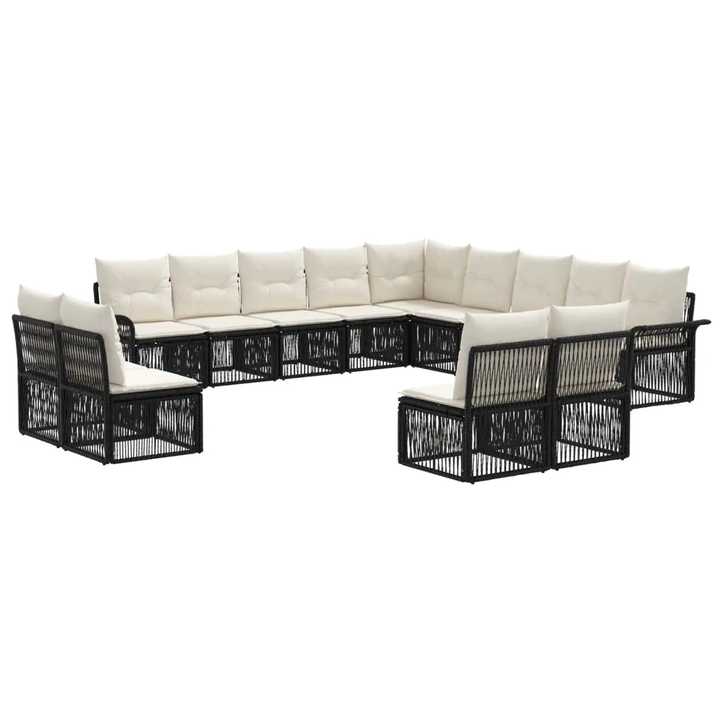 Set Divano da Giardino 13 pcs Nero polyrattan 3434992