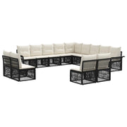 Set Divano da Giardino 13 pcs Nero polyrattan 3434992