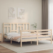 Giroletto con Testiera-Struttura Letto con testiera 160x200 cm in Legno Massello 611880