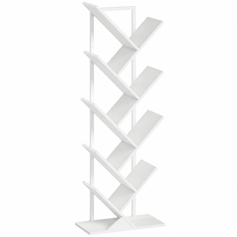 LIBRERIA a forma di albero 50x24x136 cm Legno Bianco