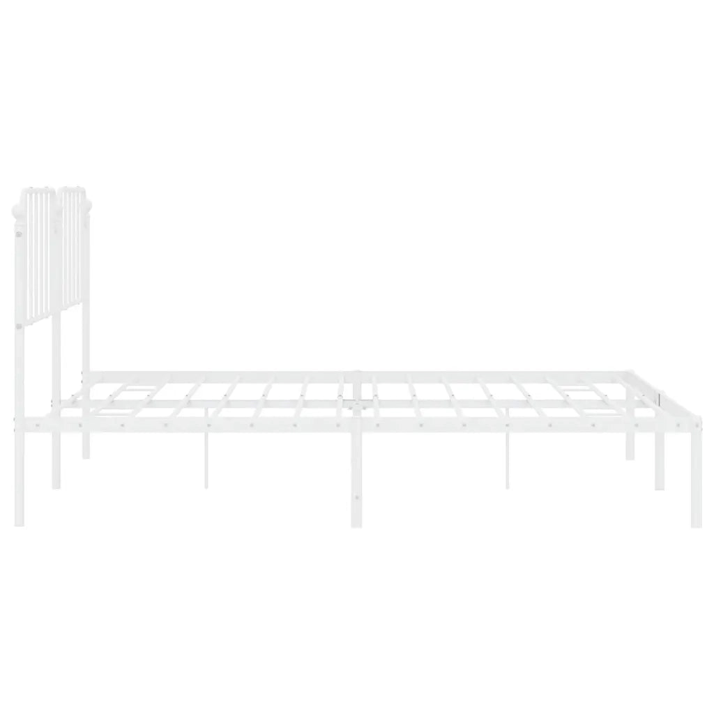 Giroletto con Testiera-Struttura Letto con testiera Metallo Bianco 193x203 cm 967856