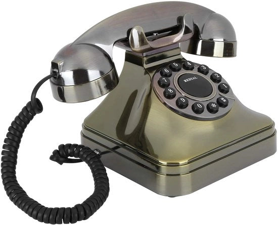 Telefono Vintage con Grande Pulsante - Funzione di Memorizzazione dei Numeri - Materiale ABS - Peso circa 712g