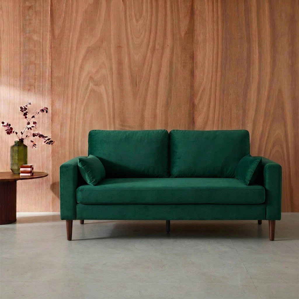 Divano in velluto, 3 posti, verde inglese