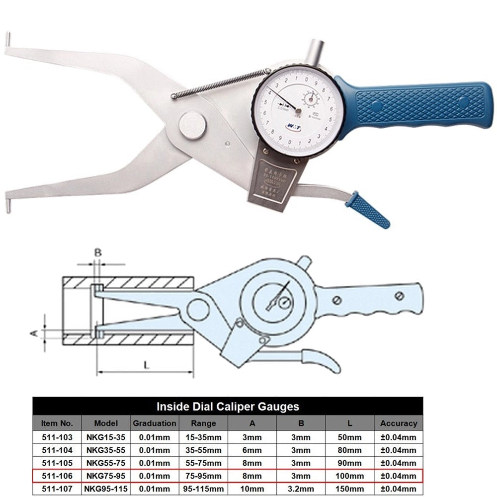 Trade Shop - Misuratore Rapido Per Interni Spessimetro Micrometro 0-20mm 0.01mm 70mm -