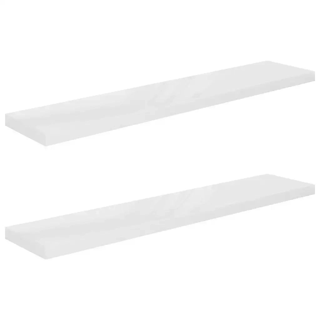 Scaffali a Parete 2 pz Bianco Lucido 120x23,5x3,8 cm in MDF 323758