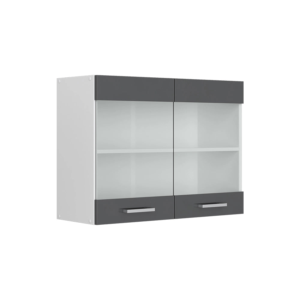 Vicco Frontale cucina Antracite lucido 79.2 x 59 cm frontale del mobile per pensile con vetro