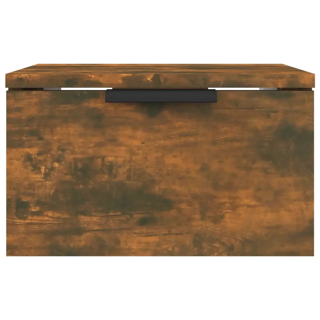 Comodino a Muro-Tavolino da notte sospeso Rovere Fumo 34x30x20 cm