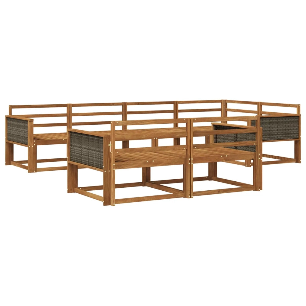 Set di divani da esterno 7 pcs Naturale