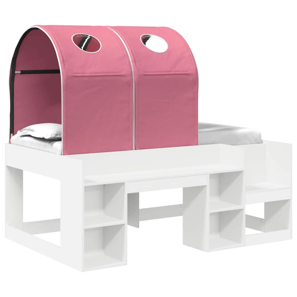 Letto con Tunnel 4 pcs Bianco e Rosa Legno ingegnerizzato 3423500