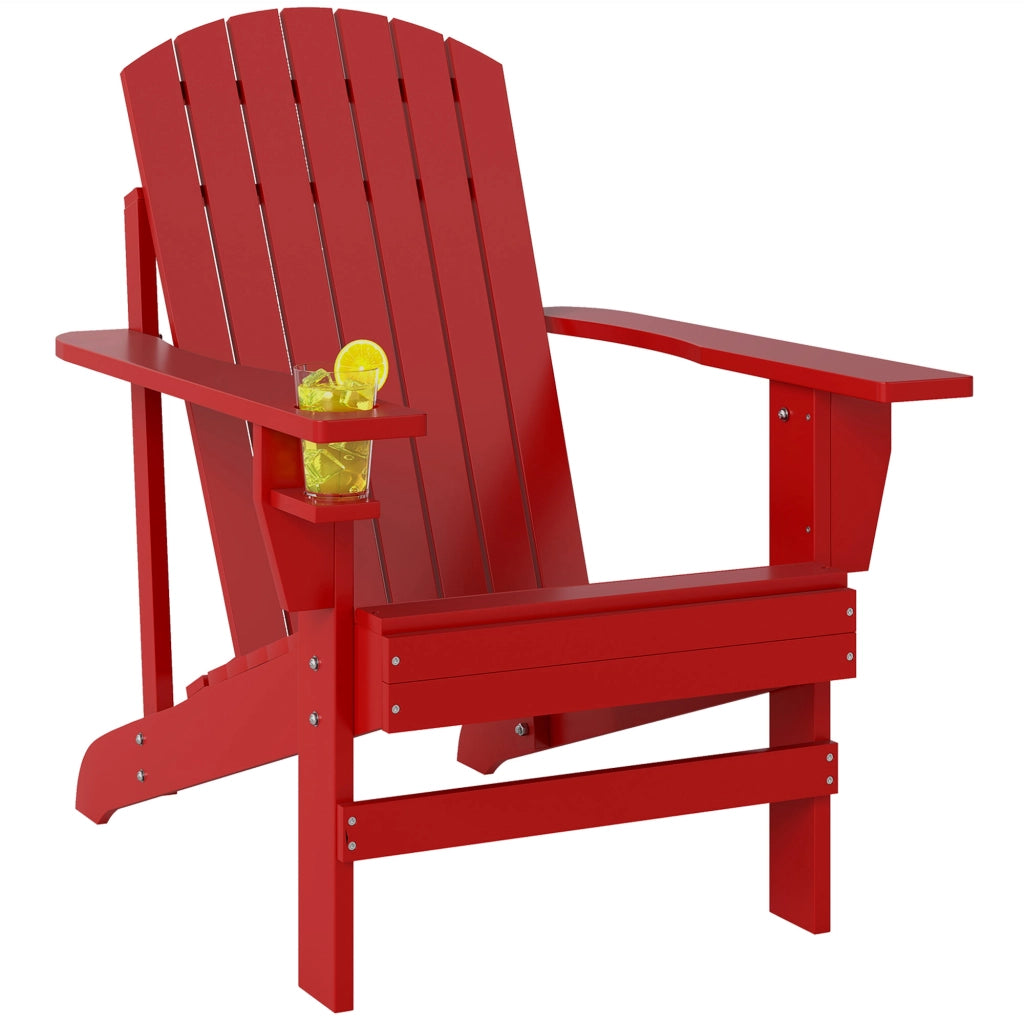 Sedia da giardino Andirondack Poltrona da giardino Poltrona da giardino 72 cm x 97 cm x 92 cm Rossa