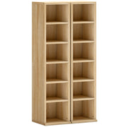 Set 2 Librerie 21x22,5x88,5 cm Mobili Porta CD con Ripiani Regolabili per 204 CD in Legno Rovere