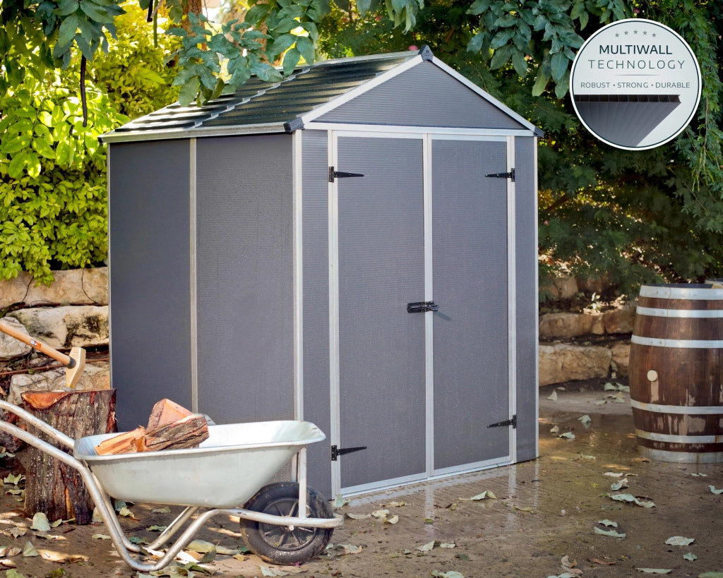 Canopia Rubicon Casetta Da Giardino in Policarbonato Ultra Resistente 154X185X217 cm Grigio Scuro