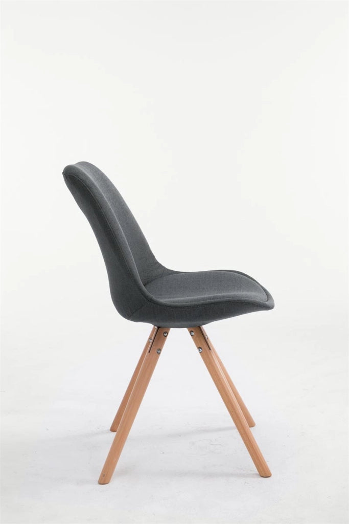 Sedia Toulouse in stoffa gambe tonde grigio scuro,natura