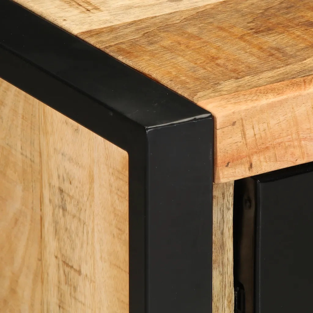 Credenza-Buffet-Armadio da cucina 55x35x70 cm in Legno Massello di Mango Grezzo 778270