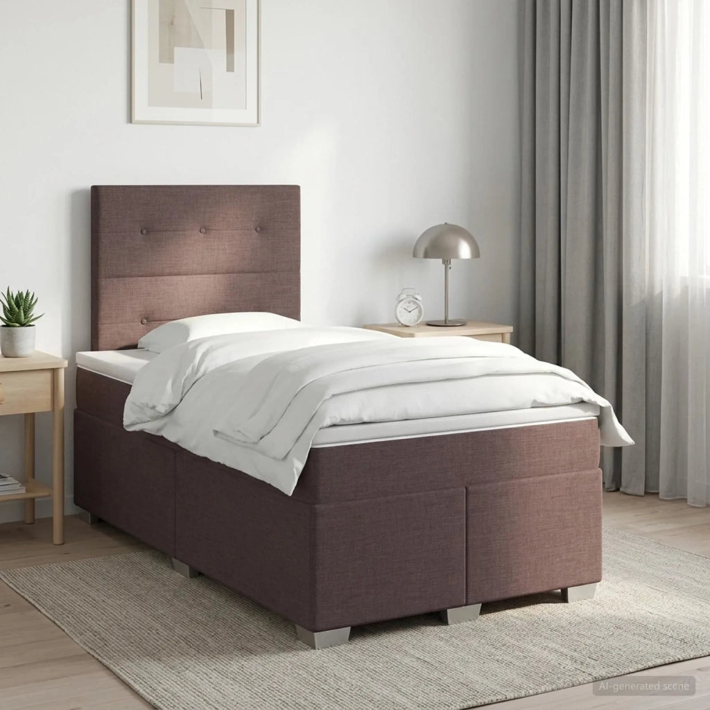 Letto box spring con materasso Marrone Scuro 120 x 190 cm 3453363