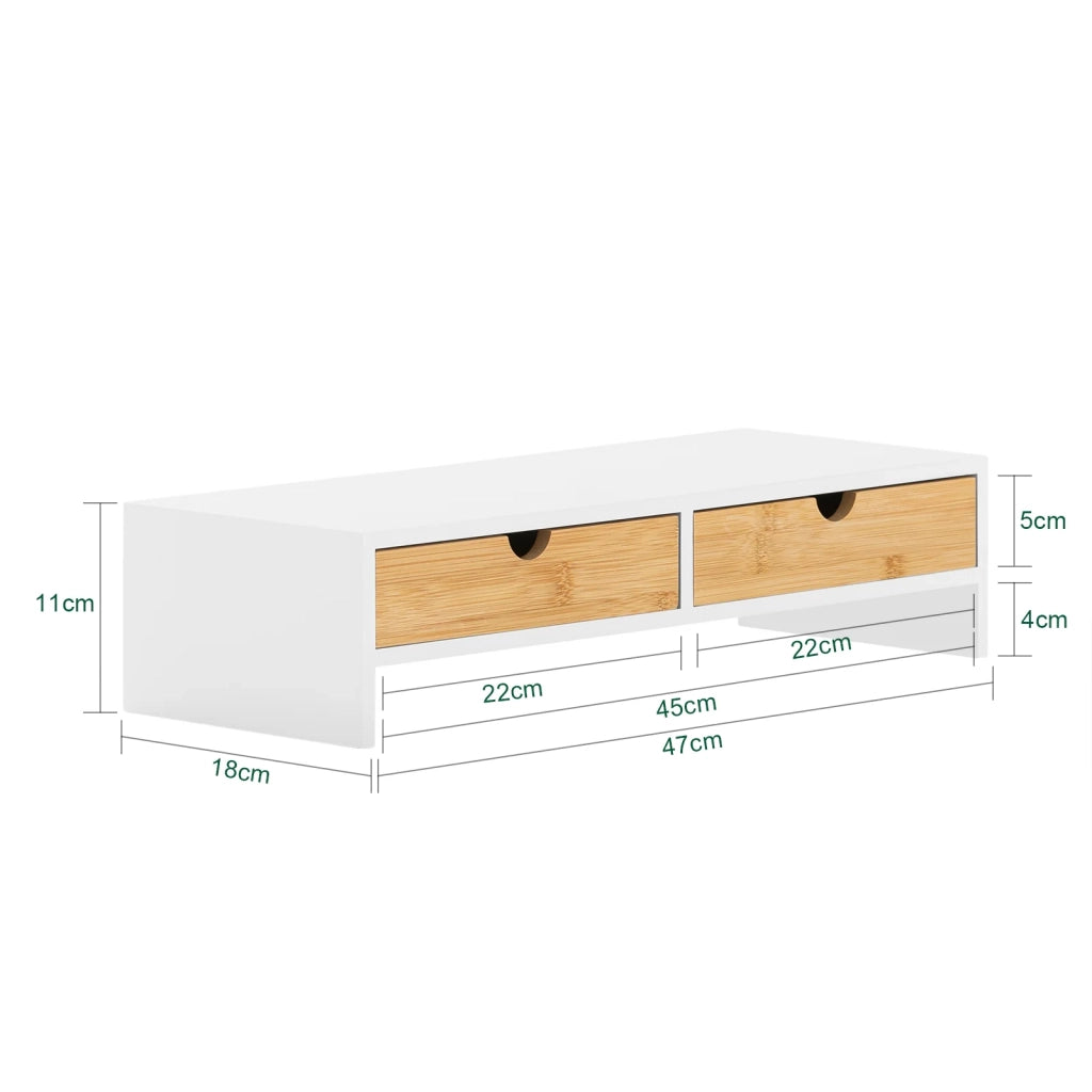 supporto per monitor pc scrivania Organizer scrivania rialzo monitor Con 2 cassetti BBF02-WN