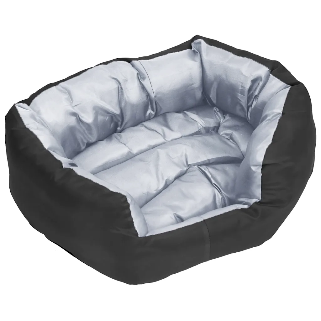 Cuscino per Cani Reversibile e Lavabile Grigio Nero 65x50x20 cm CFW3773697