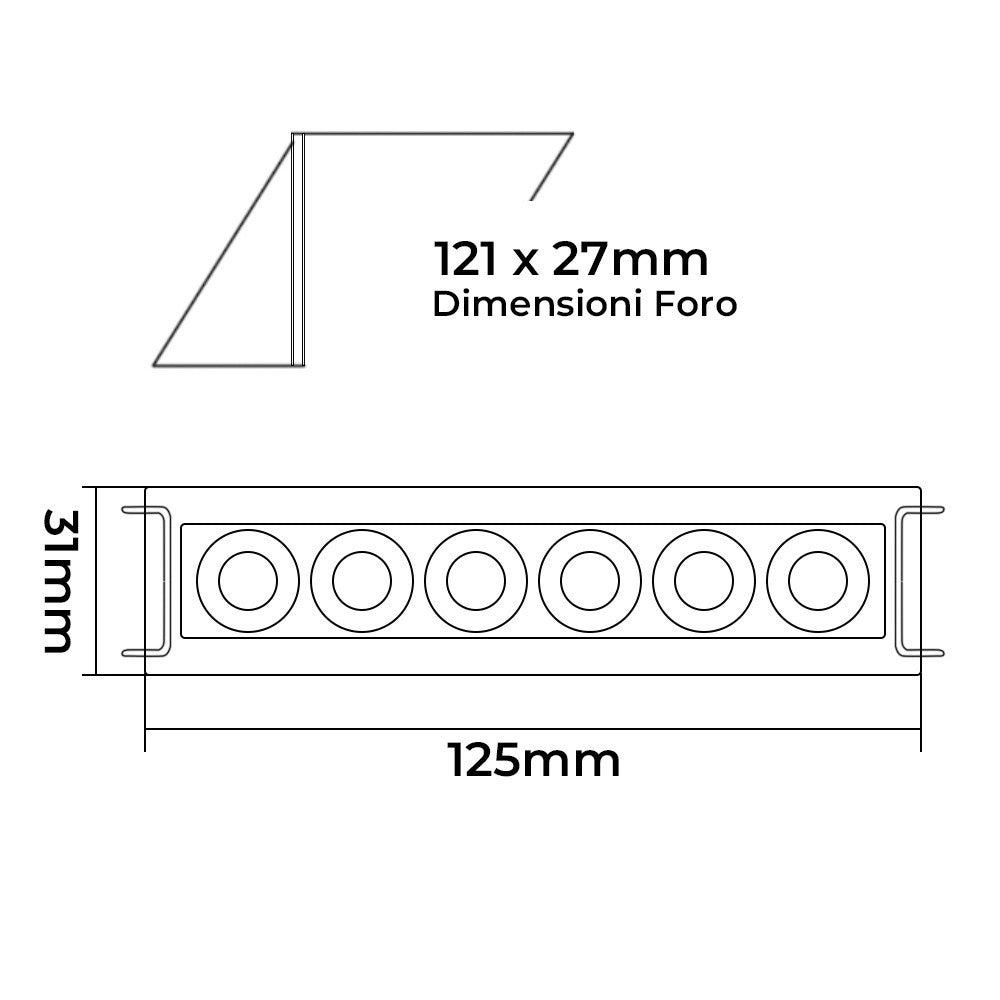 Trade Shop - Faretto Led Rettangolare Da Incasso Bianco 11w Luce Calda Naturale Fredda Xtd-6-b - -bianco Freddo      -