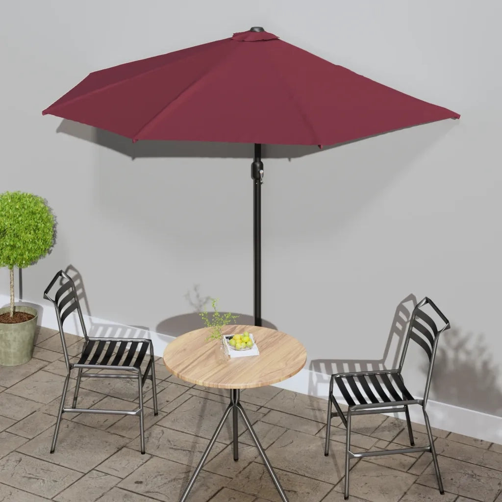 Ombrellone Balcone Palo in Alluminio Bordò 270x144x222cm a Metà 312498