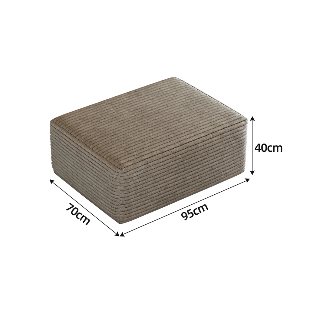 Poltrona pouf modulare in tessuto a coste con seduta confortevole in camel 100×21.5×21.5 cm