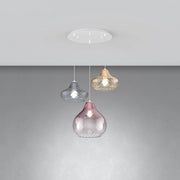 Lampadario Tondo Contemporaneo Dress Metallo Bianco Vetro Multicolor 3 Luci E27