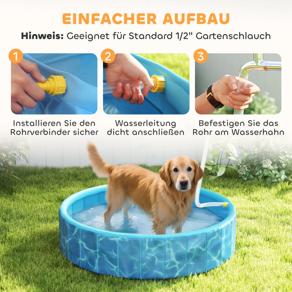 Piscina per Cani Pieghevole ¨C Zephmum ¨C Blu ?120x30 cm