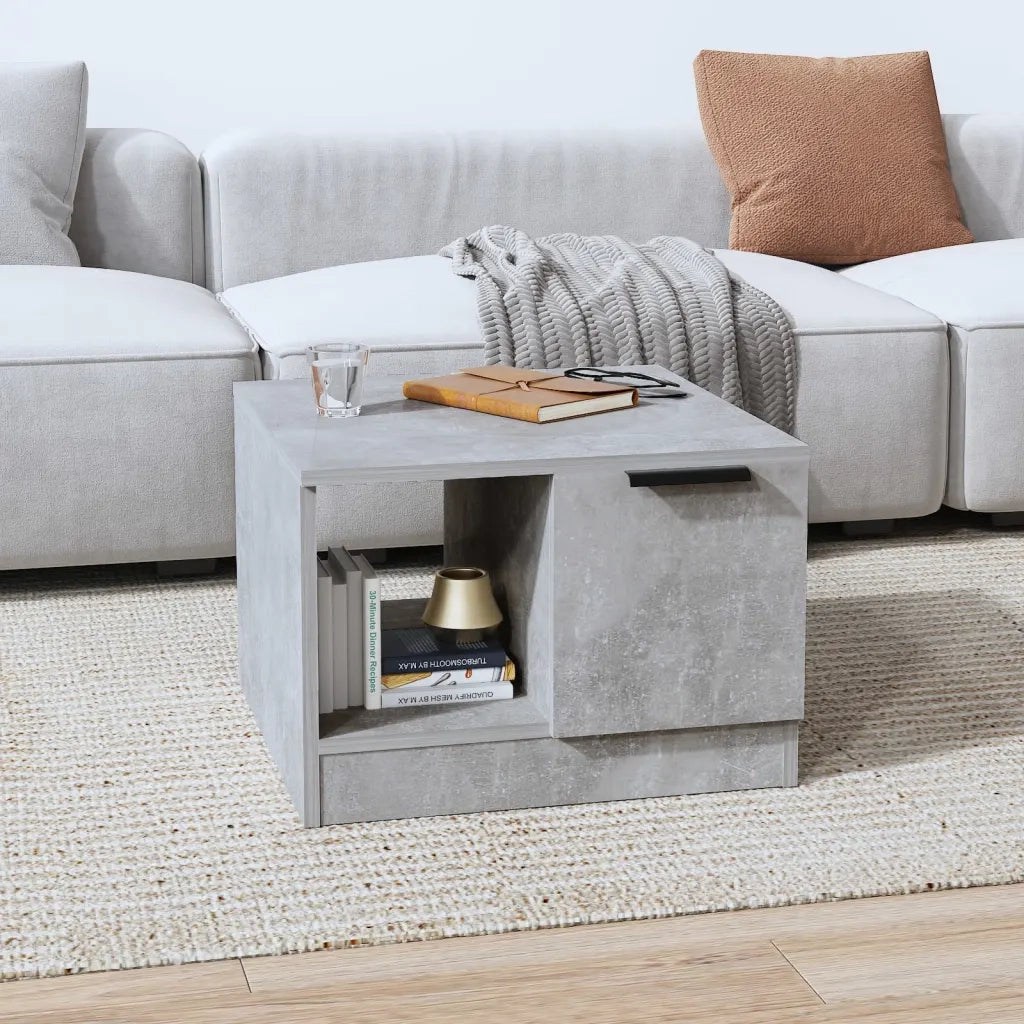 Tavolino Salotto Grigio Cemento 50x50x36 cm Legno Multistrato 811344