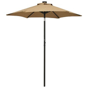 Ombrellone con luci LED 200 x 211 cm alluminio tortora 02_0008094