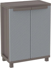 Cassa con Porte a Effetto Rotanglia - Grigio - 68x375x915 cm - Massimo 20 kg per Pannello