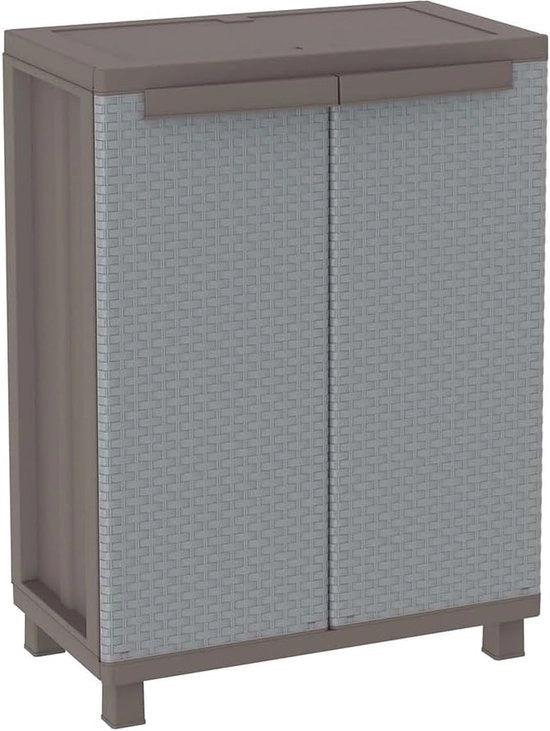 Cassa con Porte a Effetto Rotanglia - Grigio - 68x375x915 cm - Massimo 20 kg per Pannello