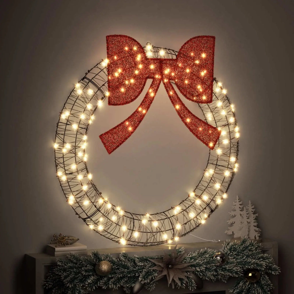 Ghirlanda con 150 LED Bianco caldo 121 x 121 x 10 cm Rattan