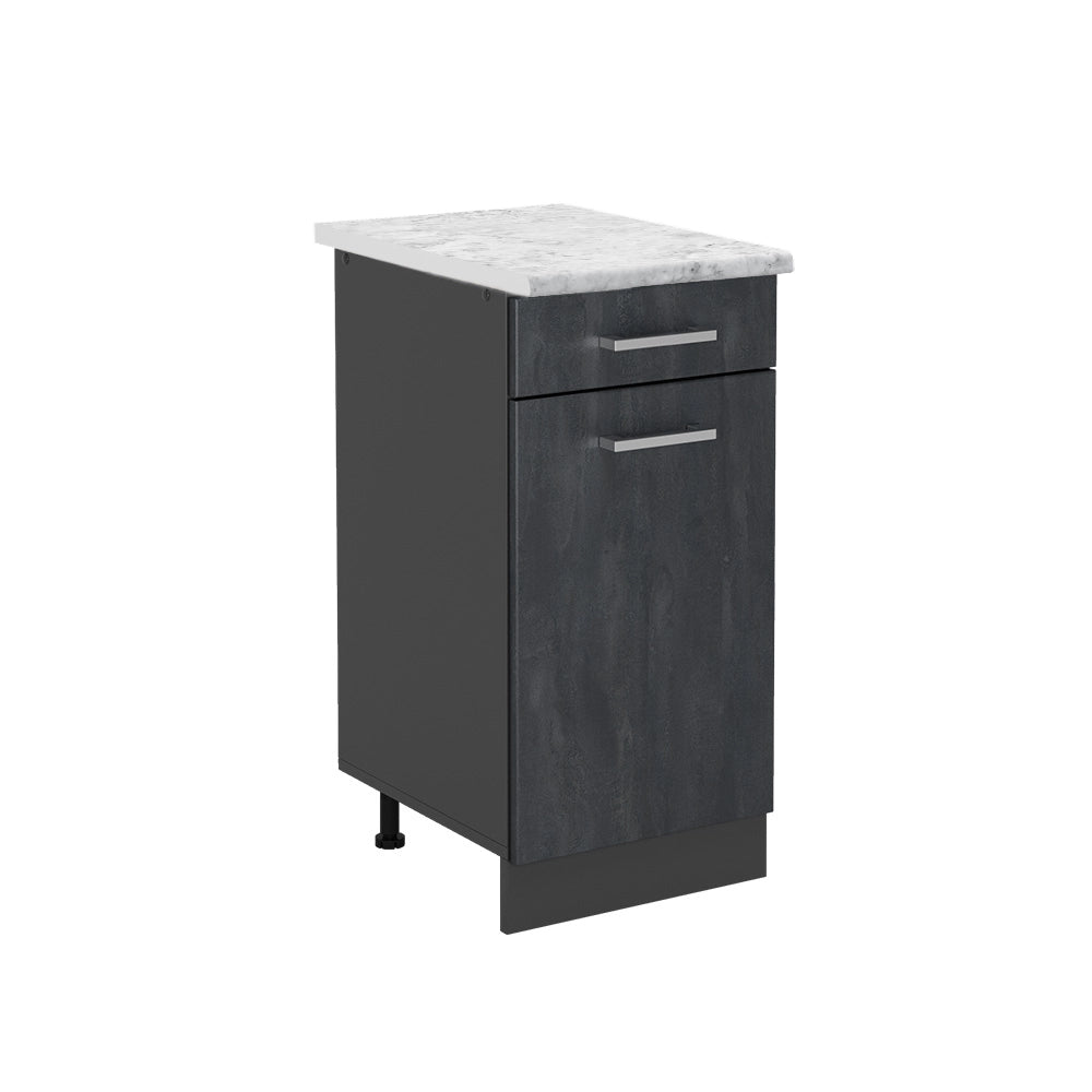 Vicco Mobiletto base per cucina Calcestruzzo nero 40 cm PL Marmo