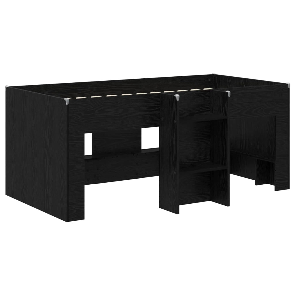 Letto Alto per Bambini 2 pcs Rovere Nero 163 x 101,1 x 68,5 cm