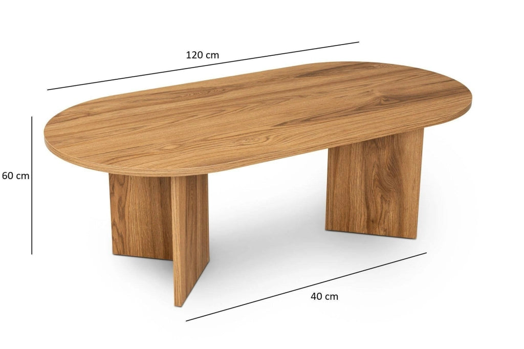 Tavolino da salotto Jurian, Tavolo basso da caffè, Portariviste per divano, Ripiano da soggiorno, 120x40 h60 cm, Noce