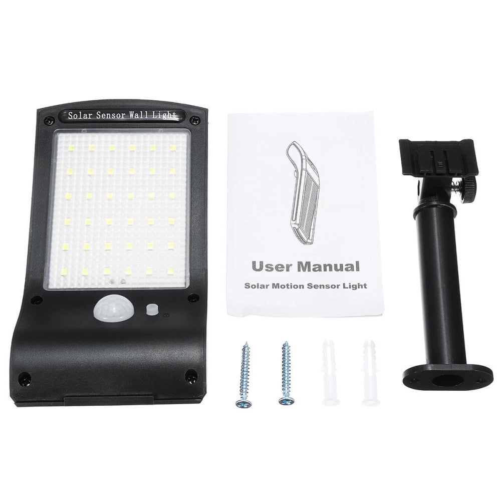 Trade Shop - Luce Solare Applique 36 Led Da Parete Sensore Di Movimento Giardino Linq L808b -