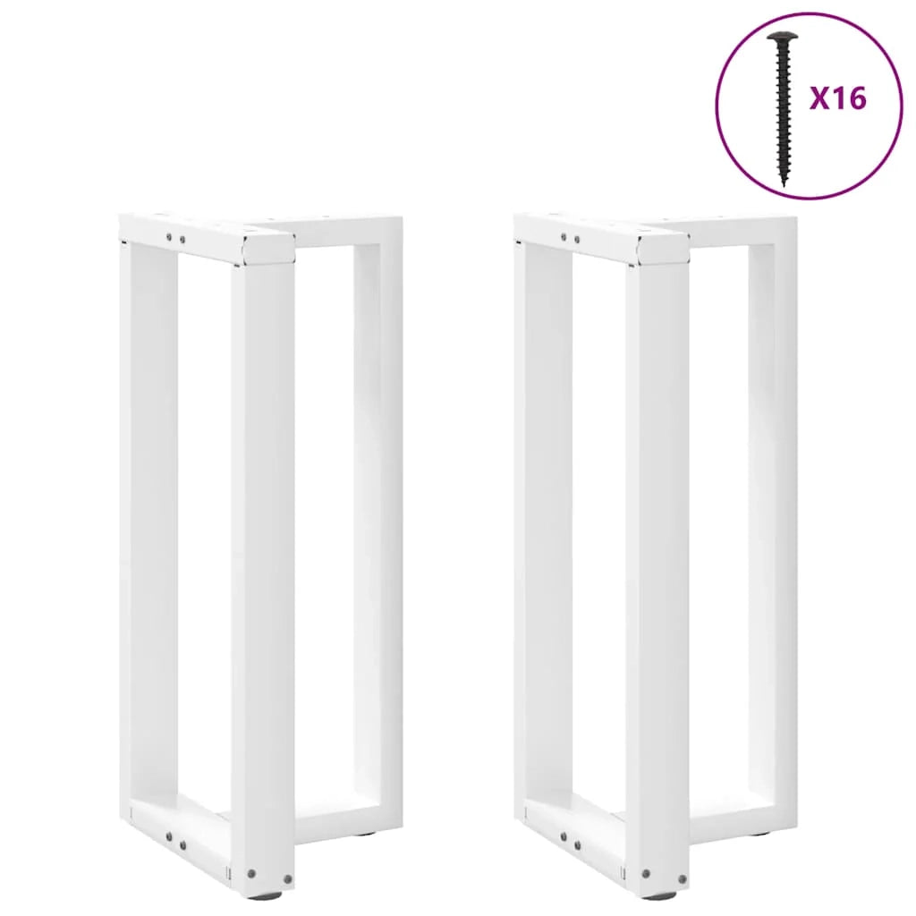 Set di 2 gambe robuste per tavolo da bar a forma di T 50 x 35 x 90 cm con piedini regolabili design moderno acciaio bianco 02_0057343