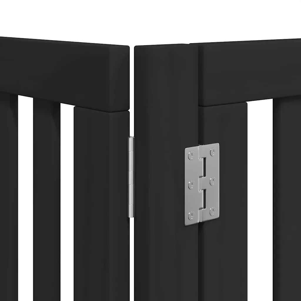 Cancello per Cani Porta Pieghevole Nero 6 Pannelli 480cm Pioppo CFW9989096