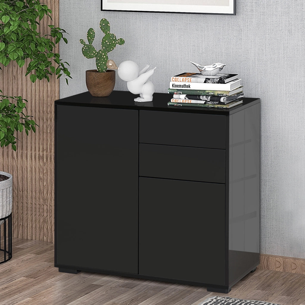 Mobiletto Multiuso con 2 Cassetti e 2 Armadietti ¨C zephmum ¨C 79x36x74cm