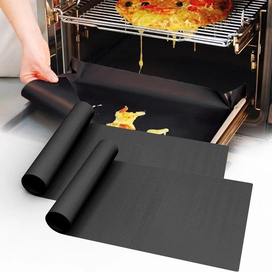 Ovenmattine in doppio pacchetto per pavimento, BPA- e PFOA-volto, riutilizzabile, 16x24 pollici forti mattonelle antiforatura Teflon, adatte per forni elettrici e a gas, nonché per forni a microonde e griglie.