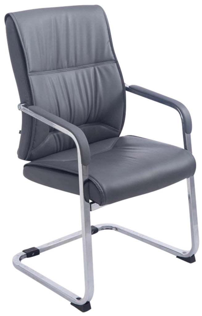 Set di 2 sedie a sbalzo XXL Anubis in similpelle grigio