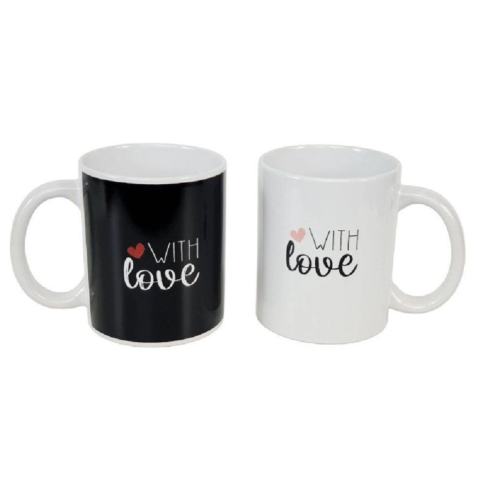 Trade Shop - Tazza Tazzone Mug In Ceramica Decorata Scritta "with Love" Latte Colazione 211165 -